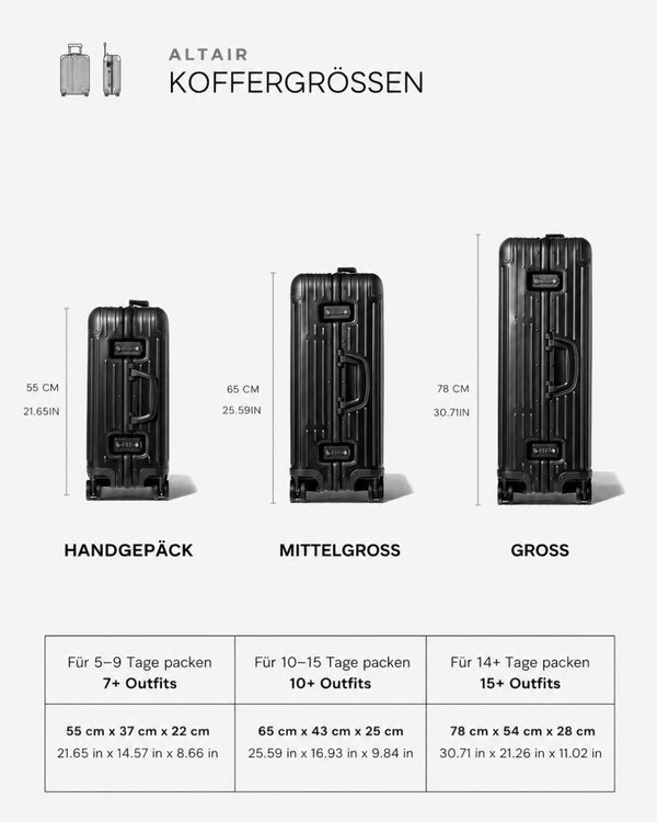 Black - Altair Original Cabin size chart